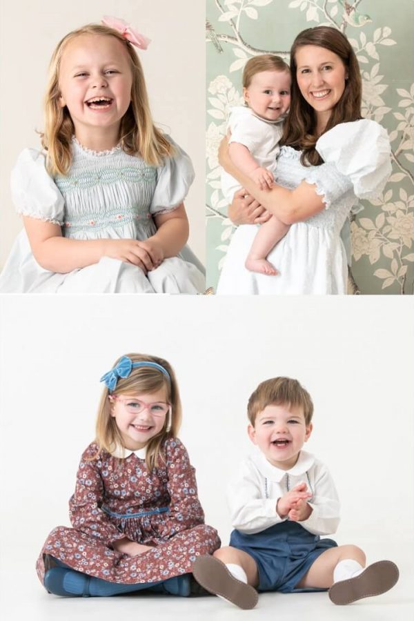 Photo grid of children and mother and child photographed in John Cain's Studio